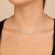 Bezel CZ Tennis Necklace