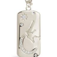 CZ Constellation Dog Tag Pendant Necklace