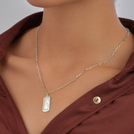 CZ Constellation Dog Tag Pendant Necklace
