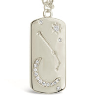 CZ Constellation Dog Tag Pendant Necklace