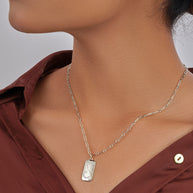 CZ Constellation Dog Tag Pendant Necklace