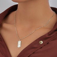 CZ Constellation Dog Tag Pendant Necklace