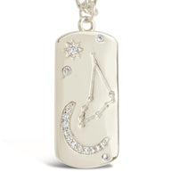 CZ Constellation Dog Tag Pendant Necklace