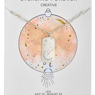 CZ Constellation Dog Tag Pendant Necklace