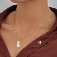 CZ Constellation Dog Tag Pendant Necklace