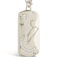 CZ Constellation Dog Tag Pendant Necklace