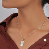 CZ Constellation Dog Tag Pendant Necklace