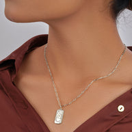 CZ Constellation Dog Tag Pendant Necklace