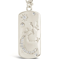 CZ Constellation Dog Tag Pendant Necklace