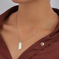 CZ Constellation Dog Tag Pendant Necklace