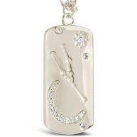CZ Constellation Dog Tag Pendant Necklace