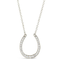 CZ Horseshoe Pendant Necklace
