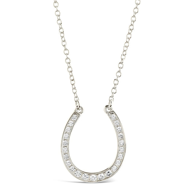 CZ Horseshoe Pendant Necklace