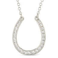 CZ Horseshoe Pendant Necklace