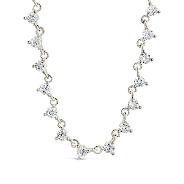 Brigid Staggered CZ Tennis Necklace