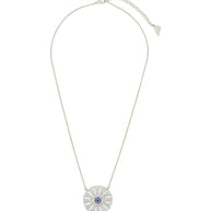 CZ Evil Eye & Enamel Petal Pendant Necklace