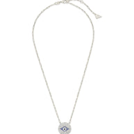 CZ Evil Eye Disk Pendant Necklace