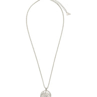 Mahana CZ Evil Eye Disk Necklace