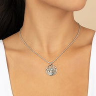 Mahana CZ Evil Eye Disk Necklace