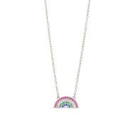 Rainbow CZ Pendant Necklace