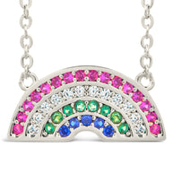 Rainbow CZ Pendant Necklace