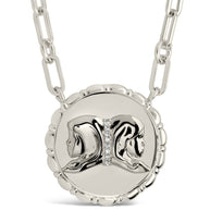 Bold CZ Zodiac Link Pendant Necklace