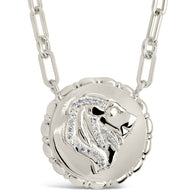 Bold CZ Zodiac Link Pendant Necklace