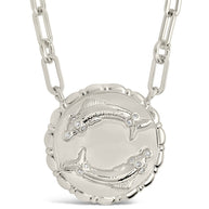 Bold CZ Zodiac Link Pendant Necklace