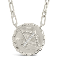 Bold CZ Zodiac Link Pendant Necklace