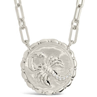 Bold CZ Zodiac Link Pendant Necklace