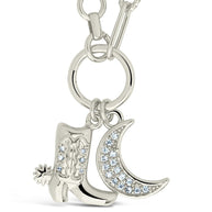 Kelsea CZ Boot & Moon Pendant Charm Necklace