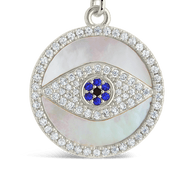 CZ & Mother of Pearl Evil Eye Pendant Necklace