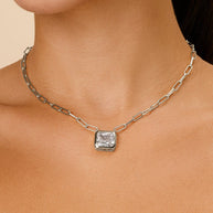 Camille Bezel CZ Statement Necklace