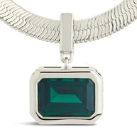 Calder CZ & Herringbone Pendant Necklace