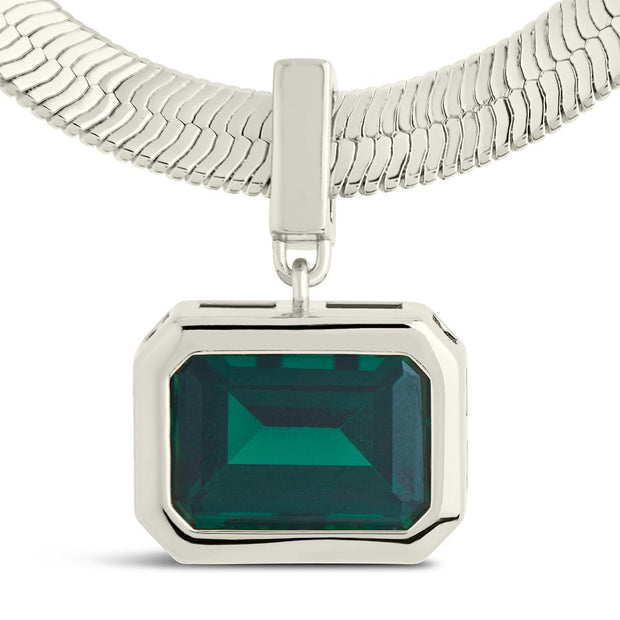 Calder CZ & Herringbone Pendant Necklace