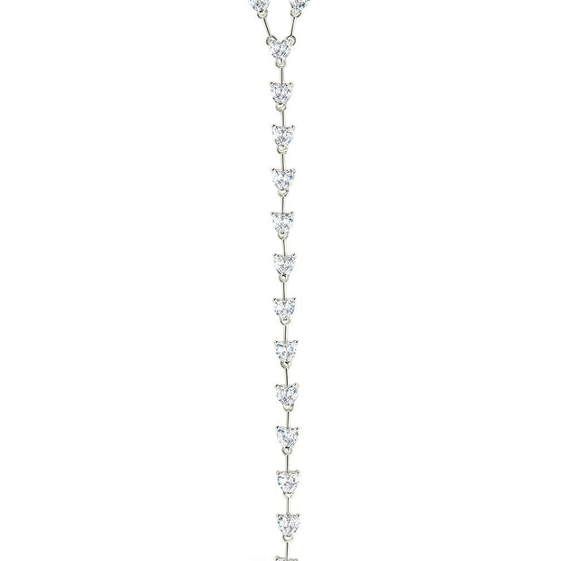 Tasha CZ Stationed Heart Lariat Necklace