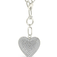 Disco Heart CZ Statement Necklace