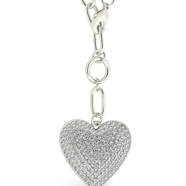 Disco Heart CZ Statement Necklace