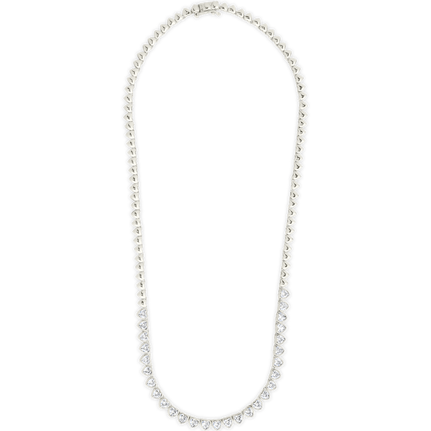 Stephanie Heart CZ Tennis Necklace