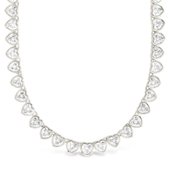 Stephanie Heart CZ Tennis Necklace
