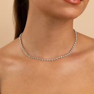 Elongated Hexagon Cut Tennis Necklace