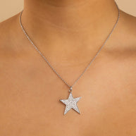 Pave CZ Star Pendant