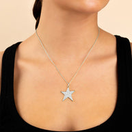 Pave CZ Star Pendant