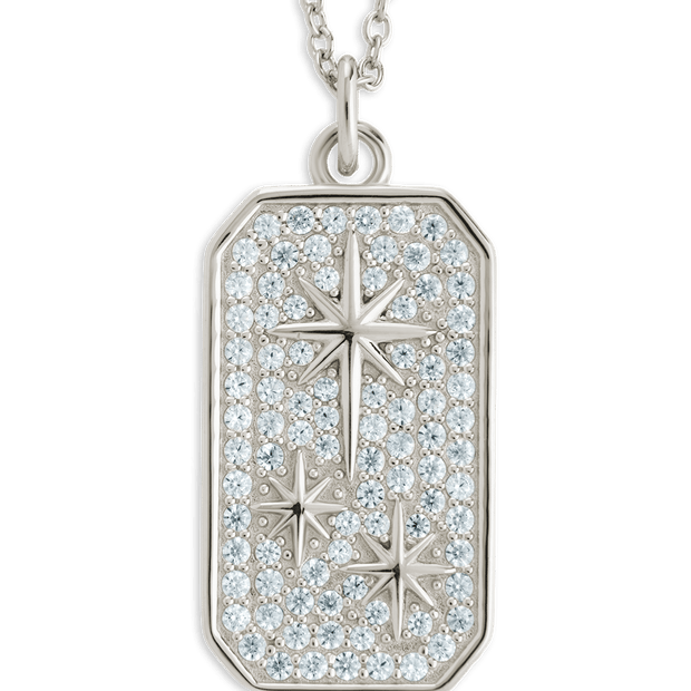 Pave CZ North Star Pendant