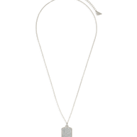 Pave CZ Rounded-edge Rectangle Pendant