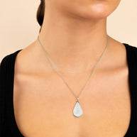 Pave CZ Tear Drop Pendant