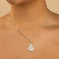 Pave CZ Tear Drop Pendant