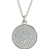Pave CZ Circle Pendant