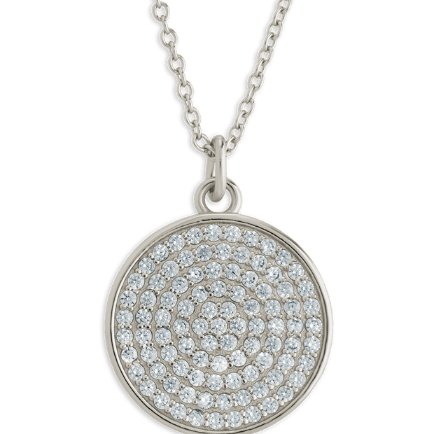 Pave CZ Circle Pendant