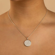 Pave CZ Circle Pendant